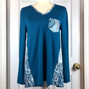 Chico's Mixed Material Blouse